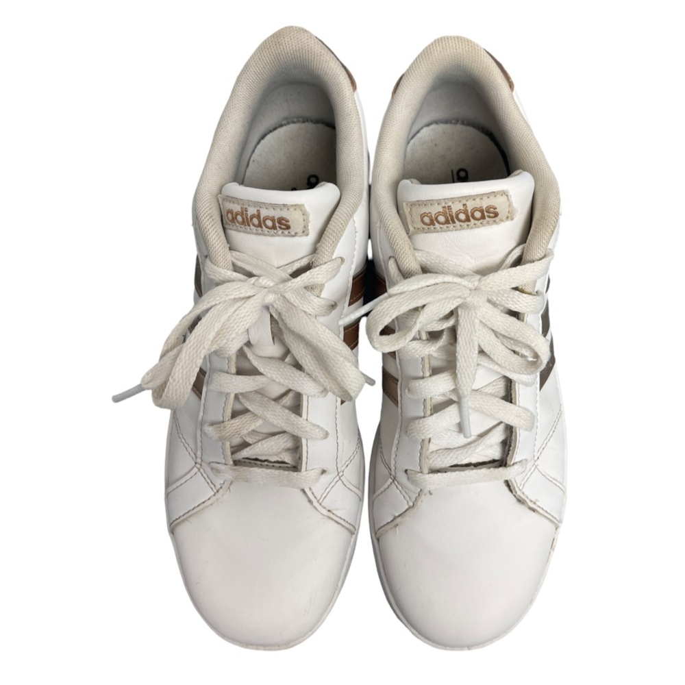 Adidas Neo Comfort Footbed Striped Sneakers Women’s 6 White - Picture 3 of 11